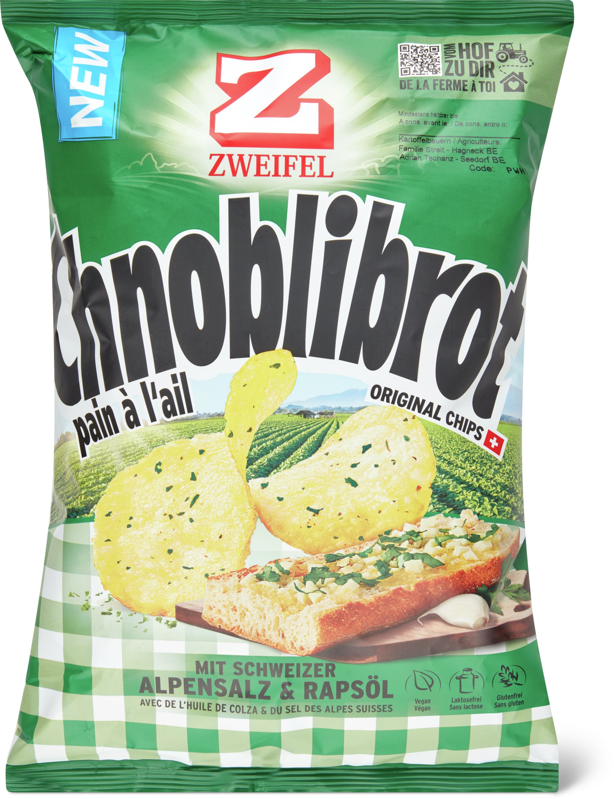 Zweifel Chips Pain à l'ail Original 175g